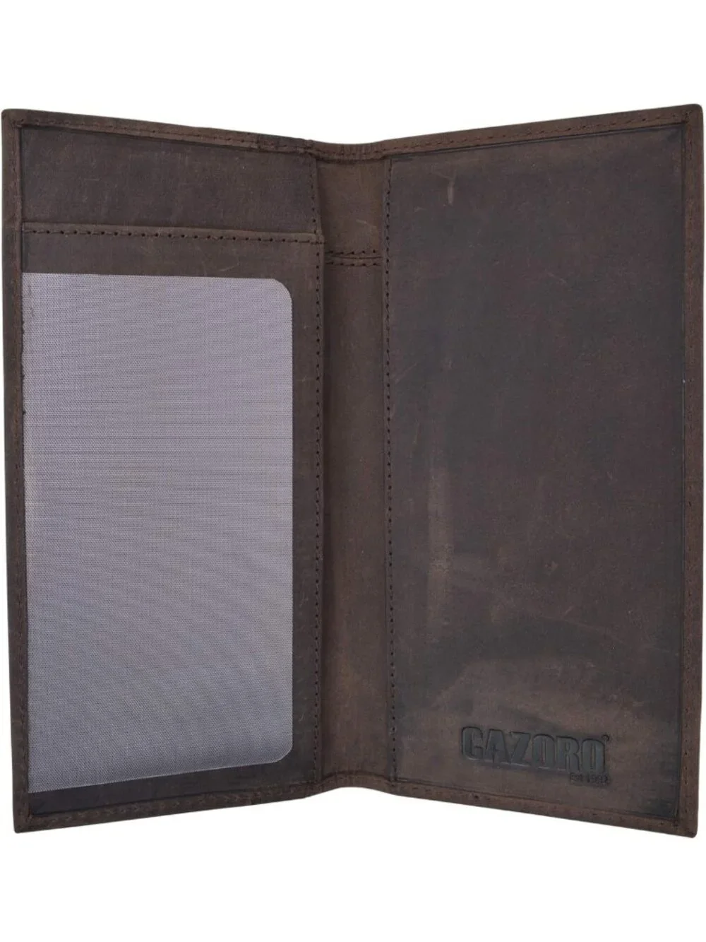 Stylish Genuine Leather Checkbook Cover Wallet - RFID Blocking, Unisex, Dark